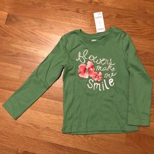 New! Green Gymboree Flowers make me smile tee